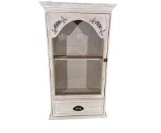 Generico Shabby Chic vetrinetta/mobiletto con ripiano e cassetto con sportello in Vetro Vintage