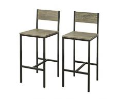 SoBuy Set 2 sedie Bar Mobile Bar per casa Altezza 67 cm (FST53-NX2)