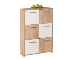 Esidra Mobile Buffet credenza Moderno 6 Ante, 77 x 115 x 30 cm