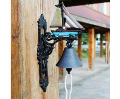 HIZLJJ Dinner Bell, Fusione di Design Ferro, vetrina dantiquariato dEpoca Rustico Staffa - for la Decorazione Esterna dellinterno