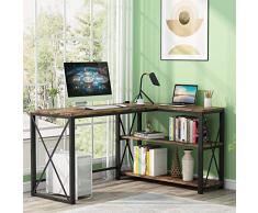 Tribesigns Scrivania Angolare, Tavolo per Computer a Forma L, con 2 Ripiani, Industriale, per Gaming Studio Ufficio