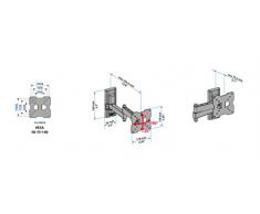 Supporto TV CME EDR 200 con doppio braccio Made in Italy 100/% :|75x75|100x100|200x100|100x200|200x200| Nero in mm VESA Inclinabile Ideale per Tv a Schermo Piatto da 26/’/’ a max 40/’/’