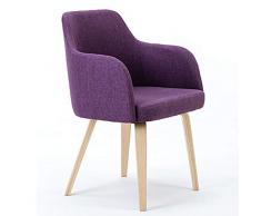 Sedia da Pranzo in Legno Massello Nordico, Coffee Shop Casa Poltrona da Salotto Semplice, Design Ergonomico, Cuscino in Cotone di bambù, per Ristorante/Ufficio/Bancone/Famiglia