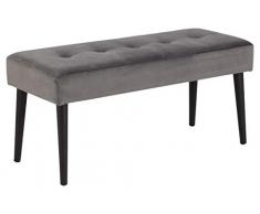 AC Design Furniture Gloria Panca, H: 45 x l: 95 x P: 38 cm, Grigio/Nero, Velluto/Metallo, 1 pz
