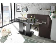 MyStyleWood Olga - Panchina angolare con tavolo a colonna, imbottita, in ecopelle, facile da pulire, struttura in legno stabile, 168 x 128R