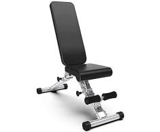 M-TOP Panca Reclinabile Palestra Professionale, Banco Manubri Universale Pieghevole Regolabile, Multifunzione Panca per Pesi Addominali, Massimo 600 kg GJXJY,Argento