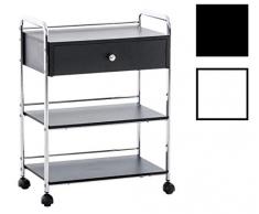 CLP Carrello Portattrezzatura Estetista PL912 - Carrello Lavoro 3 Ripiani I Carrello Cucina Salvaspazio I Vassoio Carrello Portaoggetti I Carrello Portavivande o Microonde Nero