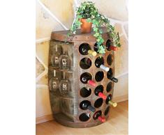 Portabottiglie 1486 di Vino a barile con Scaffale per Vini Altezza 72 Centimetri Botte armadietto, tavolino, Wine Bar in Legno