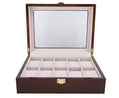 Alinory Dotato di Piccoli Cuscini Espositore per Gioielli, vetrina per Orologi, 10 Griglie Design accurato Braccialetti Facili da Pulire per Orecchini