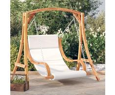 Festnight Sedia a Dondolo con Cuscino, Dondolo da Giardino, Sedia a Dondolo da Esterno, Dondolo Giardino per Esterno, Sedia Dondolo da Giardino, Massello di Abete Finitura in Teak