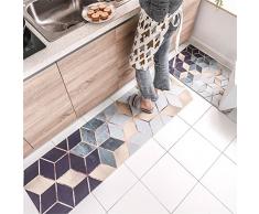 LWZ-tappeti Tappetini per tappeti da cucina impermeabile in metallo con motivi geometrici semplici Tappetini da bagno Area di corsa Pad d'ingresso Tre dimensioni Facoltativo (dimensioni : 45x150cm)