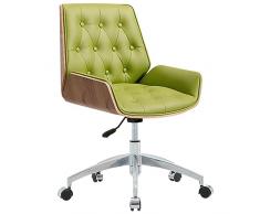 XIaoHESHop Ergonomica Casa Sedia da ufficio, Schienale a bottoni vintage, Computer Sedia girevole da scrivania Rotolante Compito Pelle PU Sedia da lavoro per soggiorno, ufficio, camera da letto