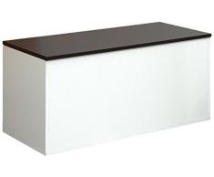 Temahome Ocean Panca Contenitore, Bianco/Nero (White & Black), 43.2 X 89 X 39.2 cm