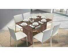 Dmora Consolle estensibile a libro, salvaspazio, 100% Made in Italy, Tavolo moderno richiudibile, cm 120x35/70x75, colore Rovere scuro