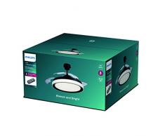 Philips Lighting Bliss DC Lampada LED da Soffitto con Ventilatore, Dimmer a fasi, LED Integrato, Aria Calda o Fredda, 28+35W, Telecomando Incluso, Nero