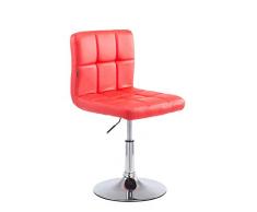 CLP Sedia Lounge Design Palma V2 In Similpelle Trapunta I Sedia Sgabello Girevole E Imbottita, Colore:rosso