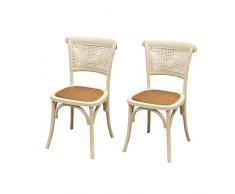 Biscottini 2 Sedie cucina legno 88x50x45cm | Sedia Thonet | Sedie sala da pranzo legno | Sedia cucina seduta Rattan