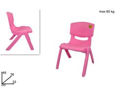 Sedia Rosa in Plastica per bambini