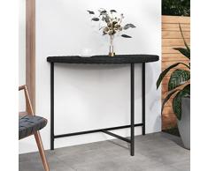 DGZLIIO Tavolo da Giardino, Tavolo da pranzo per esterni, Tavolo da pranzo casual per soggiorno, patio, cortile, bordo piscina, giardino, Nero 100x50x75 cm in Polyrattan