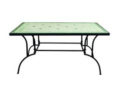 VERDELOOK Tavolo Mosaico in Metallo serie Emerald, 80x150 cm