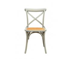 BISCOTTINI INTERNATIONAL ART TRADING Thonet 86x50x48 cm Frassino | Sedie Sala da Pranzo Legno Finitura Grigia | Sedia Cucina Seduta Rattan, Media