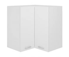 Qnotici Armadio Angolare Pensile Cucina Armadio Truciolare, 57x57x60 cm, Bianco
