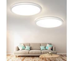 IAB [2 Unità Plafoniera LED Soffitto Moderna 4000K Lampadario Luce Bianco Naturale Rotonda Bagno per Cucina, Salone, Camera da Letto, Corridoio e più