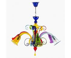 Luigina Arlecchino lampadario in Vetro di Murano (6 luci)