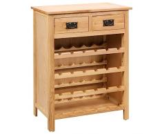 vidaXL Mobile Portavini Arreddo Bar Cantinetta Portabottiglie Mobiletto Portavino Armadietto per Bottiglie Arredamento Interno Legno di Quercia