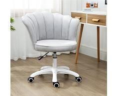 Sedia da scrivania per lufficio - Sedia rotante regolabile con braccioli, simpatica sedia operativa per ufficio, casa, trucco, piccoli spazi, camera da letto (Grey)
