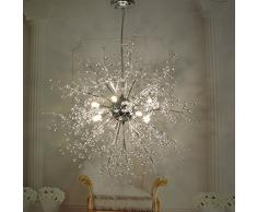 Lampadari a sfera con fuochi dartificio a forma di stella, lampada da soffitto a LED in acciaio inox post moderno Creative Iron living room Lampada da pranzo per sala da pranzo, luce calda