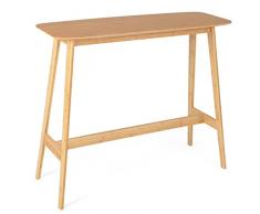 LIFEZEAL Tavolo da Bar, Tavolo da Pranzo, Tavolo Alto, Bancone Bar in Bambù, Struttura Robusta, Montaggio Facile, Peso Max 50 kg, per Soggiorno, Cucina, Salotto, Ristorante, 120x45x99 cm, Naturale