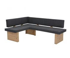 Apollo Linn Panchina ad Angolo, Microfibra Legno ingegnerizzato, Antracite, 200x140x83cm