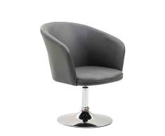 CLP Poltroncina Lounge Arcade Girevole in Similpelle I Poltrona Bar Sofa Ufficio Girevole Sedia Loft Imbottita con Braccioli, Colore:Grigio