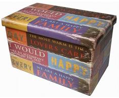 Biscottini Pouf Contenitore Ecopelle 60x36x36cm | Scatola Porta Oggetti con Coperchio | Panca Contenitore | Pouf Contenitore Pieghevole