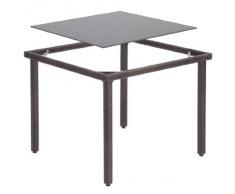 Ultranatura Tavolo in vetro e polyrattan, serie Palma 90 x 90 x 73/150 x 90 x 73cm