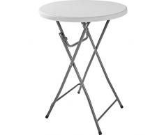 TecTake Tavolo Alto da Bar bistrot Rotondo Pieghevole | Portata: 180 kg | largh. x Prof. x h: ca. 80x80x110cm (1x Tavolo | No. 402758)