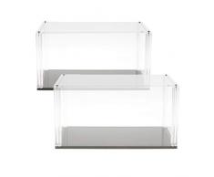 SM SunniMix 2 Pezzi Vetrina da Esposizione Trasparente con Base Nera per Figure Modello