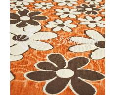 Tappeto arredo Passatoia Cucina, Bagno o Scendiletto in ciniglia Primavera Margherita - 100% Made in Italy - fondo antiscivolo - Cm 55x240 - Arancio