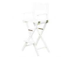 Casa Sedia pieghevole portatile 丨 Trolley regolabile da artista con piedi imbottiti Artist 丨 Sedia alta pieghevole da esterno in legno 丨 Poltrona da trucco alta, gambe bianche ( colore : Bianca )