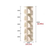 JANFA Ripiani Scaffale Girevole Stoccaggio Permanente della Scaffalatura Vetrina Libreria Giradischi Rotondo Libreria Ad Angolo, 4 Dimensioni (Colore : Bianca, Dimensioni : 18.11 * 18.11 * 62.99in)
