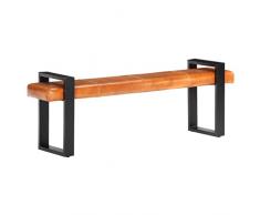 vidaXL Panca 160 cm Nero e Marrone in Vera Pelle di Capra