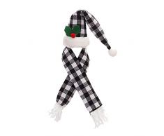 Borsa Porta Bottiglie 6 Decorazioni Natalizie Tavolo da Cucina Top Dress Up Puntelli Set di Plaid Set di Bottiglie di Rosso Borsa per Bottiglie di Vetro per Liquori Natalizie (B, One Size)