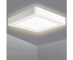 EXTRASTAR Plafoniera LED 18W(=115W), Bianco naturale 4200K 1800LM Lampada da Soffitto per Bagno, Moderni Plafoniera LED Soffitto Quadrata, per Soggiorno Camera da letto Bagno Cucina Balcone Corridoio