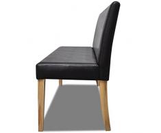 Nishore Divano Panchina in Pelle Artificiale Marrone Scuro 139,5 x 50 x 86 cm (L x P x A)