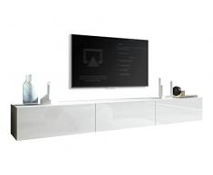 Moderna parete per la casa PIENO LUCIDO 270 cm acrilico bianco lucido Mobile RTV per gaming tavolo da appendere mobile da parete mobile da salotto moderno