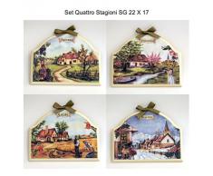 Dettagli su IDEA REGALO SET 4 STAGIONI SHABBY CHIC COUNTRY ARREDAMENTI CUCINA