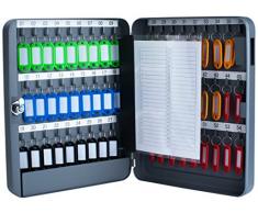 PAVO 8027040 Premium Armadietto per Chiavi, con 54 Gancetti, Grigio Scuro