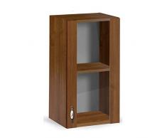 Pensile Per Cucina Con 1 Anta Vetrina Noce Antico Cm 40x32xh 72