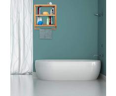 Relaxdays Mensola per Doccia in bambù, 3 Ripiani, Portasciugamani, Scaffale per Cucina & Bagno, HLP 58,5x52x21cm,Legno, 5 x 52 x 21 cm